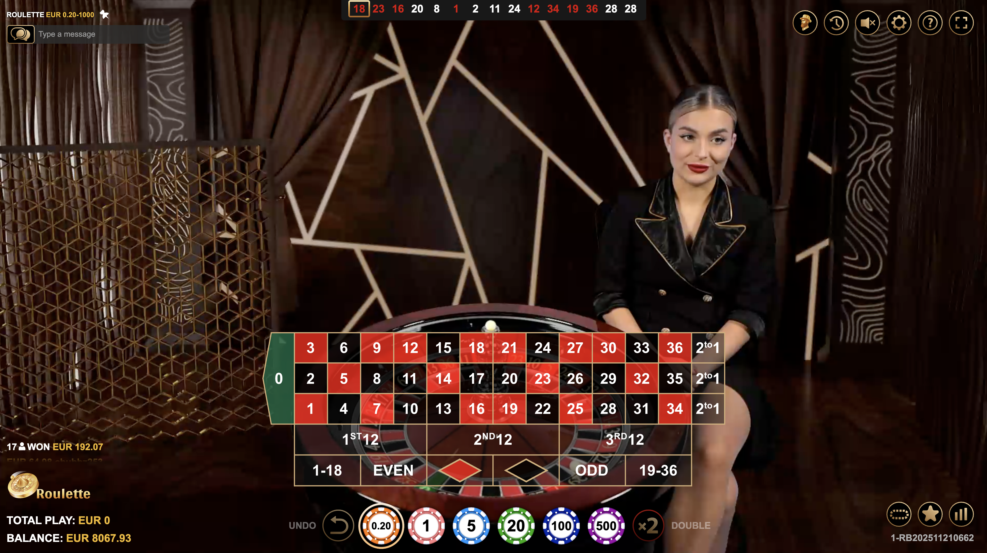 Classic Roulette gameplay