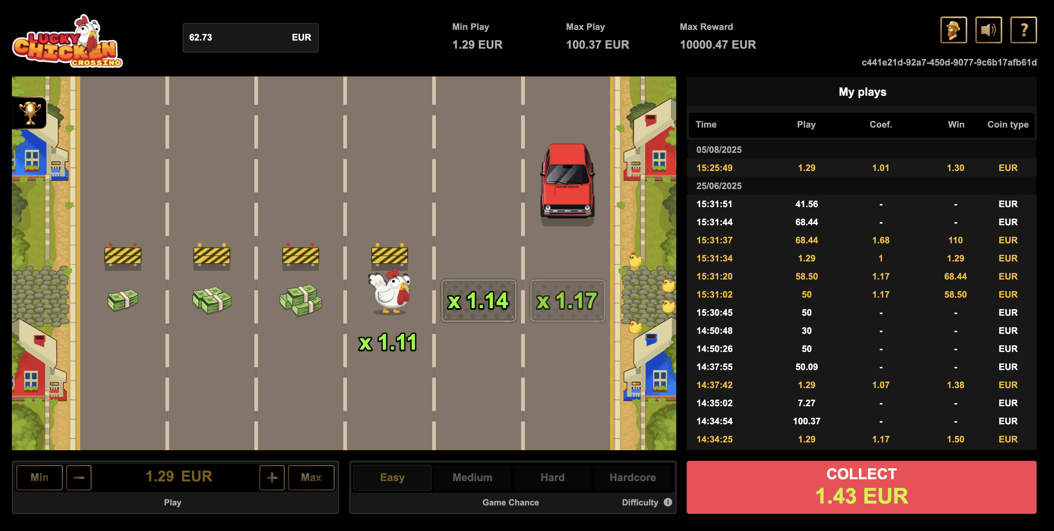 Lucky Chicken Crossing gameplay