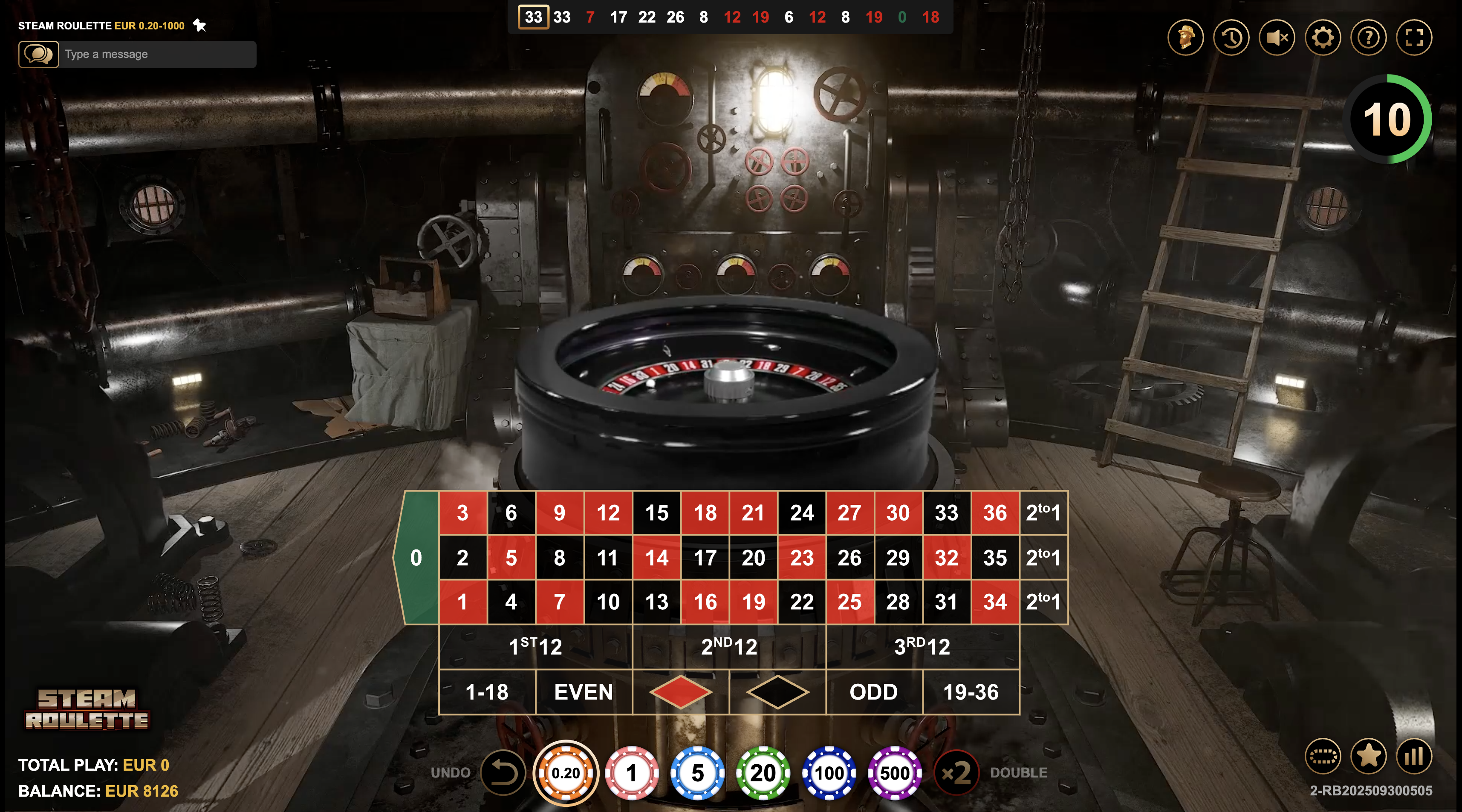 Steam Roulette gameplay